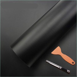 DIYAH Black Matte Vinyl Car Wrap Sticker Air Release Bubble with Hand Tools (72" X 59" / 6 FT X 4.9 FT)