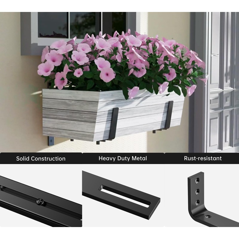 Y&M Adjustable Planter Brackets (6 to 12.5 in), Heavy Duty