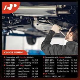 A-Premium Center Catalytic Converter Kit Direct-Fit Compatible with Jeep Compass Patriot 2007-2017 & Dodge Journey, Avenger, Caliber & Chrysler 200, Sebring, 1.8L 2.0L 2.4L, FWD, EPA Compliant