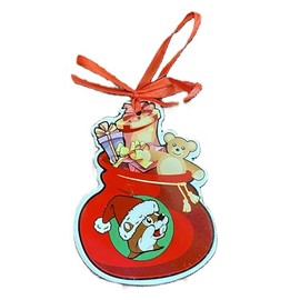 Buc-ee's Christmas Tree Ornament, Ceramic, Stocking with Toys and Gifts