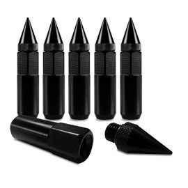 Bully 14"" x 1.50"" Spike Lug Nuts Black 5Pc (LN-S15BK)
