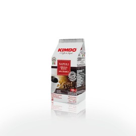 Kimbo Napoli 100% Arabica Ground Coffee - Blended and Roasted in Italy - A Dark Roast with a Floral and Sweet Flavor - 12 oz Bag