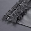 BESTRIPES Ruffle Stall Shower Curtain, Grey Fabric Narrow Shower Curtain