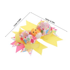 minkissy Rabbit Bow Hair Clip Hair Accessories for Easter Party Accessories Easter Cosplay Costume Chinese Style Hairpin Chick Hairpin Yellow Metal