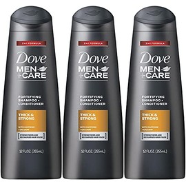 Dove Men + Care Thick and Strong Fortifying 2-in-1 Shampoo + Conditioner, 12 Ounce (Pack of 3)