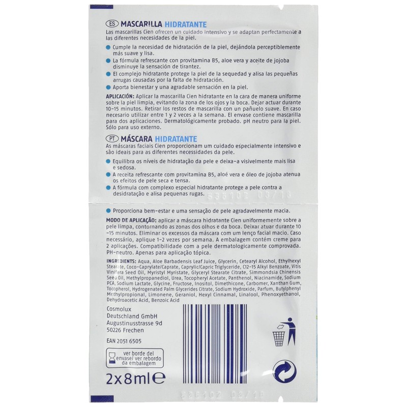 Pack of 10 x (2 x 8 ml) Aqua Moisturising