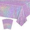 APUXXJUPA 4 Pcs Purple Laser Table Covers, Rectangular, Polyethylene (PE),