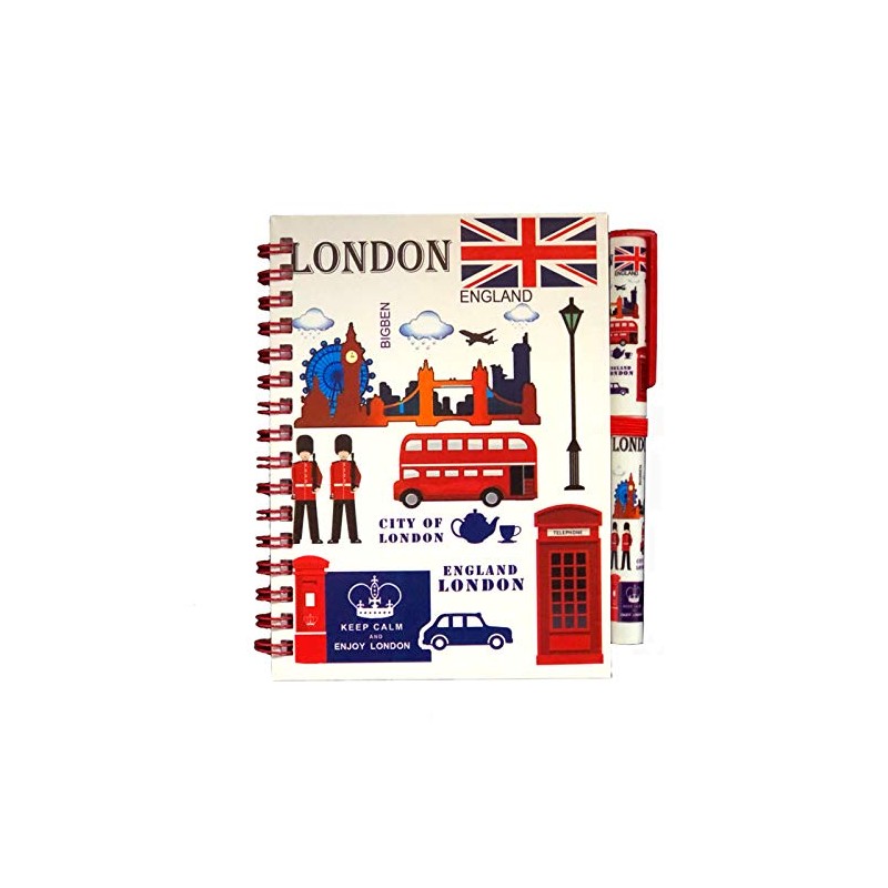 London Souvenir Notebook with pen British England Icons notepad A6