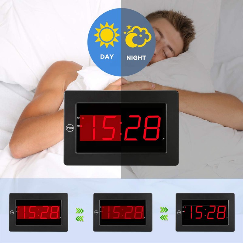 Timegyro Digital Wall Clock Battery Operated - LED Display Digital
