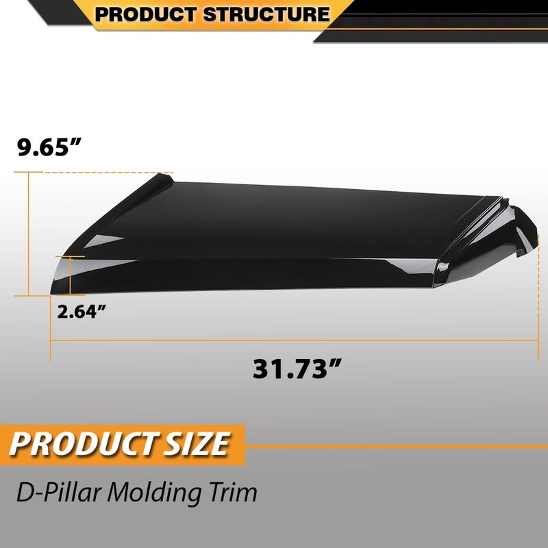 CNNELL Rear Outside D Pillar Molding Trim Compatible with Land