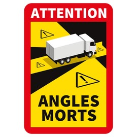 lepni.me 1 Piece Truck Angles Morts Stickers for France | Extra Strong Adhesion and UV Protection | Attention Warning Sign | Vehicle Blind Spot Sticker (1PCS TRUCK)