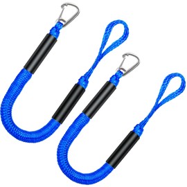 Mooring with 2.5ft Bungee Dock Line 2-Pack - Essential Accessories for Diverse Watercraft Built in Snubber, Kayak, Watercraft, SeaDoo, Jet Ski, Pontoon, Canoe, Power Boat