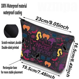 WZMPA Sanderson Sister Cosmetic Bag Winifred & Sarah & Mary Witch Fans Gifts It's All Just A Bunch of Hocus Zipper Bag Sanderson Sister Merchandise (It's Hocus Pocus)