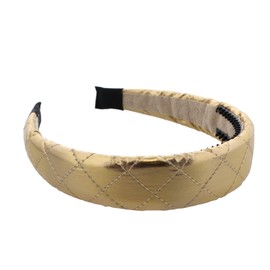 Gold Quilted Squares Headband Solid Hair band for Women and Girls