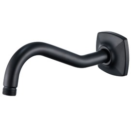 Curved Shower Arm with Flange,SWHYGER 8-Inch S-Shape Stainless Steel Top Shower Head Extension Replacement, Wall Mounted, Matte Black,SW-91068-8MB.