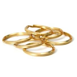 Key Chain Ring Outer Diameter 1.2 inches (30 mm) 6 Pieces Part Brass Key Chain Ring Key Ring Double Ring Flat Key Ring Key Chain Ring