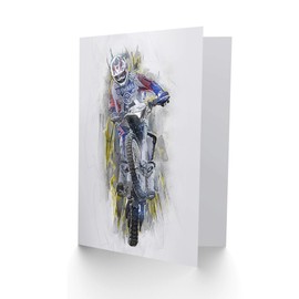 Fine Art Prints Dirt Bike Motocross Sport Graphic Greetings Card