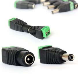 Switian DC fiş soket seti, 20 parça, 2,1 x 5,5 mm vidalı kelepçe adaptörü, 12 V CCTV kamera güç bağlantısı + LED şeritler, konnektör, Arduino Raspberry Pi DIY elektronik projeleri için