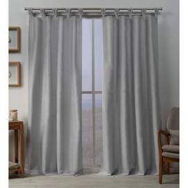 Exclusive Home Curtains Loha BT Light Filtering Braided Tab Top Curtain Panel Pair, 54x96, Dove Grey