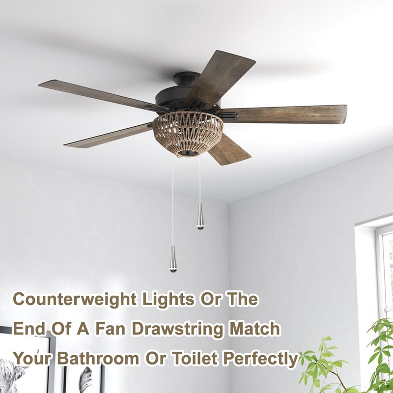 ASIRYVA 1 Pcs Bathroom Light Pull, Chrome Teardrop Pull Cord