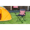 Eternal Living American Flag Camping Chair with Cupholder, Blue