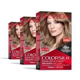 Revlon Permanent Hair Color, Permanent Blonde Hair Dye, Colorsilk with 100% Gray Coverage, Ammonia-Free, Keratin and Amino Acids, Blonde Shades (Pack of 3)