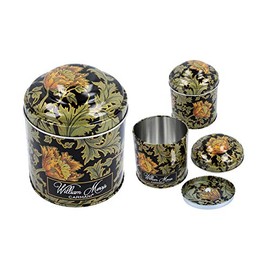 Carmani - Wallpaper by William Morris printed Small Metal Tin Tea Coffee Sugar Canister Storage Box with Lids