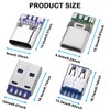 ZHUROUPU 20PCS USB 3.1 Typ-c weiblich männlich Lötkabel Stecker PCB