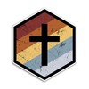 Retro Cross Sticker Decal Notebook Car Laptop 5.5"x5.5" (Color)