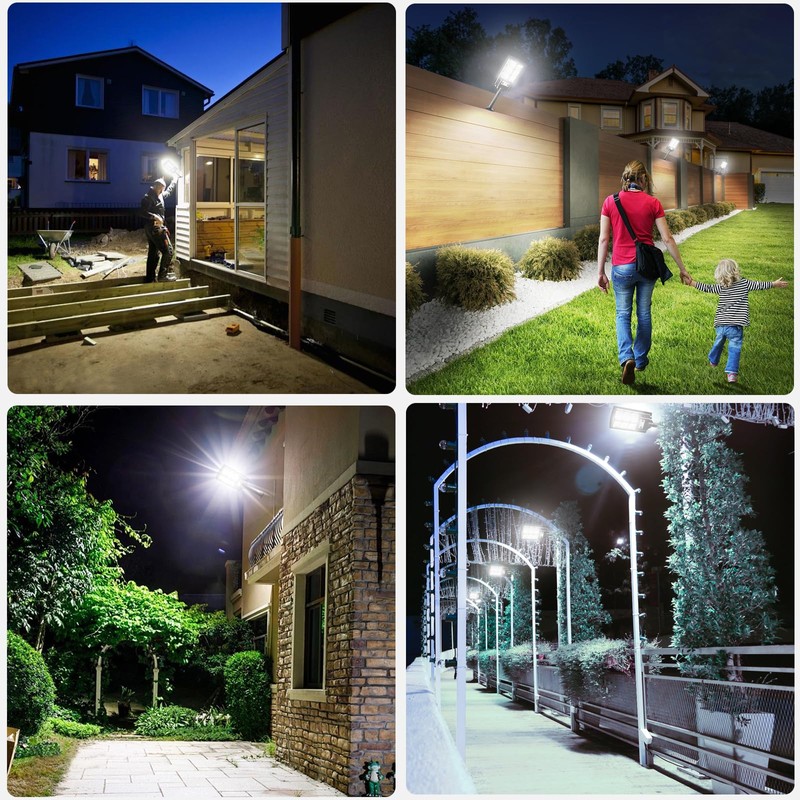 Duewot Solar Lights Outdoor, 6 Pack 1000 Lumens Motion Sensor
