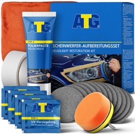 ATG Headlight restoration Kit - Universal Car headlight cleaner and restorer Kit - Headlight restorer kit for plastic car headlights - Quick & easy headlight restoration - Headlight repair Kit