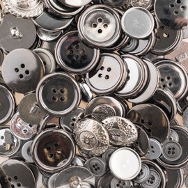 John Bead Nutton but Buttons - Silver 130g Tube Mixed Sizes Plastic Extensive Selection of Novelty Round Buttons for DIY Crafts, Scrapbooking, Sewing, Cardmaking, and other Art & Creative Projects