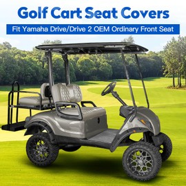 NOKINS 4PCS Golf Cart Seat Covers Kit, Front and Rear Seat Covers Fits YAMAHA/G29/Drive2 Standard Seat Cushion, Yamaha Vinyl Diamond Replacement Seat Covers, No Stapler(Oyster Gray)