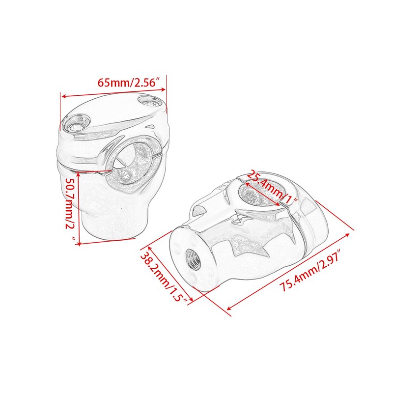 2'' Rise 1" Motorcycle Handlebar Riser Clamp Mount For Harley