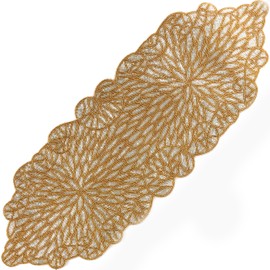 Beaded Table Runners 36 Inches, Hand Beaded Decorative Farmhouse Glitz Table Runner for Christmas Wedding Baby Shower Bridal Shower, Seasonal Winter Holiday Kitchen Dining Table - ALPHA Living HOME