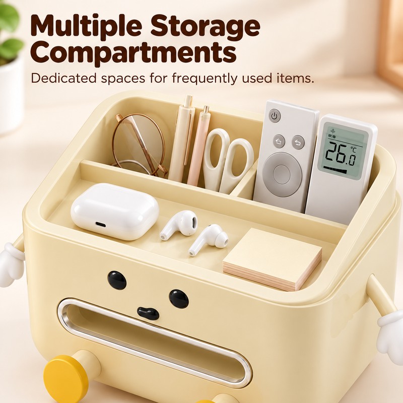Multifunctional Desktop Organizer for Office and Home – Cute Beige