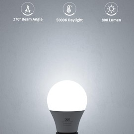 CYLYT Light Bulbs 60 Watt Equivalent Solt White 5000K, E26 A19 LED Light Bulb 9W 800 Lumen, Focos LED para Casa, 120V 60HZ Lightbulbs for Indoor Outdoor, Non-Dimmable, 30-Pack