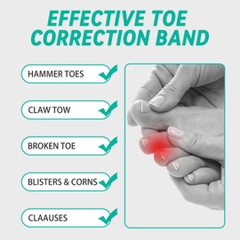 YISYFOOT Hammer Toe Corrector for Women, Fabric Buddy Wraps to Protect and Straighten, Reusable Toe Straightener for Claw Toe (2)