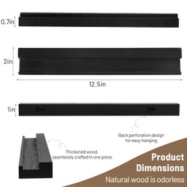 NIUBEST Vinyl Record Wall Mount, 2 Pack - Record Shelves Holder for Record Display Record CD Book Artwork Vintage Storage for Home (Black)