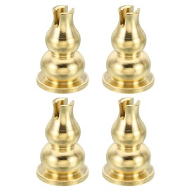 PATIKIL Coil Incense Holder, 4 Pack Brass Incense Burner Stick Holder Incense Stand Base Gourd Type for Yoga Spa Room Home Office, 0.63" Dia. 1.02" Tall