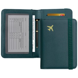 ZOPPEN Passport Holder Wallet, Passport Cover Travel Wallet Women Travel Essentials Document Organizer Protector Rfid Blocking Cover Case for Women and Men, Green Black, one size, Compact