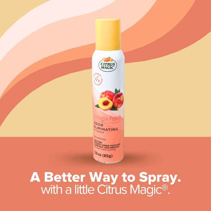 Citrus Magic Odor Eliminating Air Freshener Spray, Georgia Peach, 3-Ounce,