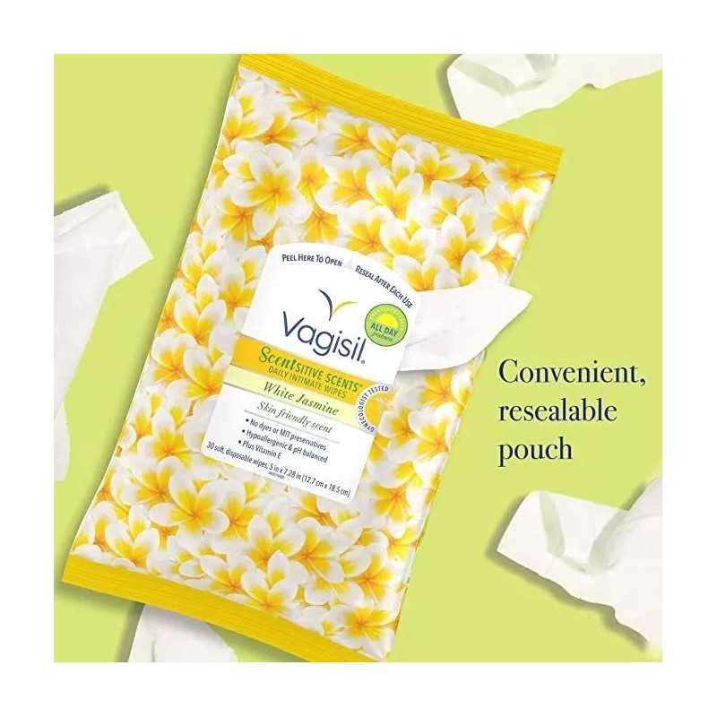 Vagisil Scentsitive Scents Toallitas Íntimas Mujer 60 Unid