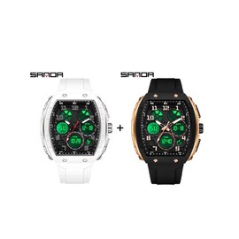 Men's Fashion Digital Analog Watches, Luxury Watches, Couples Gifts, Casual Sporty Digital Watches for Men with Luminous Dial & Alarm Function, Modern Waterproof Watch with Digital Display for Men with Box:_Set4_one-size