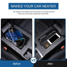 Heutamo Center Console Organizer Tray Compatible with Toyota Land Cruiser 250 Prado J250 LC250 2024 2025 Accessories, ABS Armrest Storage Box Tray Organizer Insert Trim Accessories (Not Fit Cool Box)