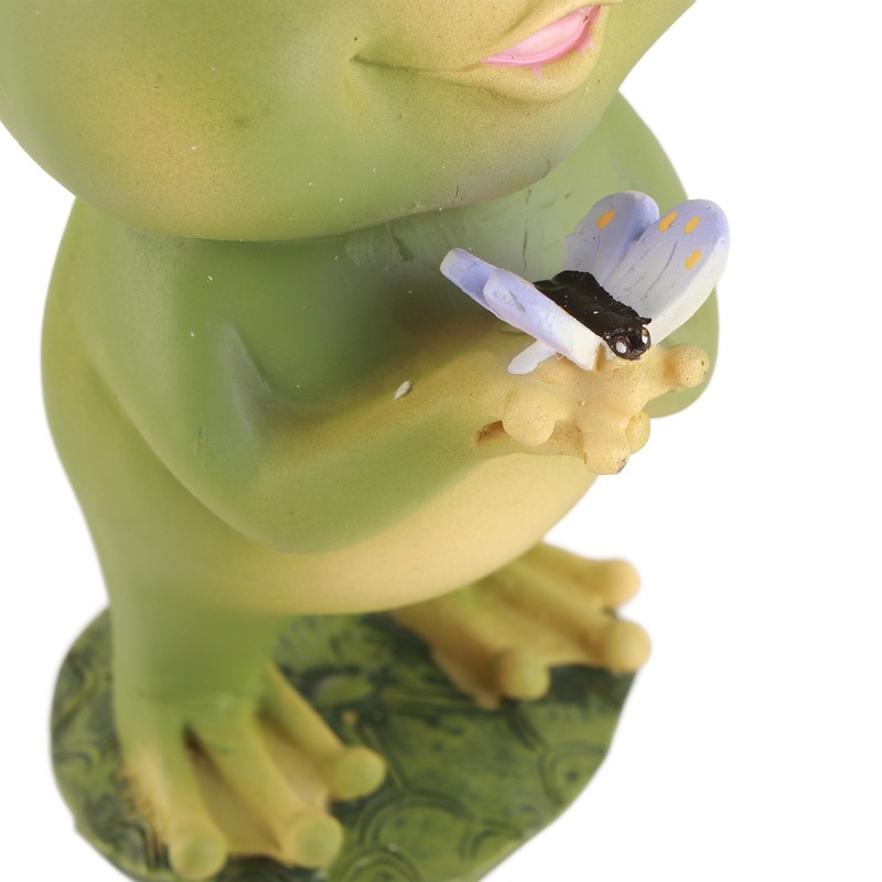 Garden Patio Fence Solar Lights Scare Frog Resin Decorative Ornaments