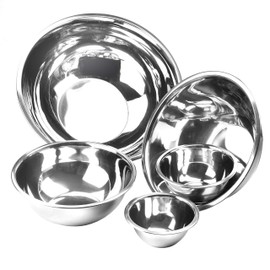 YBM HOME Stainless Steel Mixing Bowls (Set of 5) for Baking, Cooking, and Prepping, Stackable Nesting Bowls for Space Saving Storage