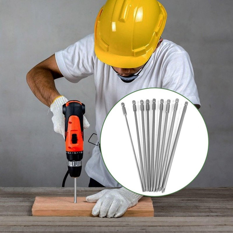 Gokoti 9Pcs 1/4 Inch 200Mm Ph1 Ph2 Magnetic Long Hex