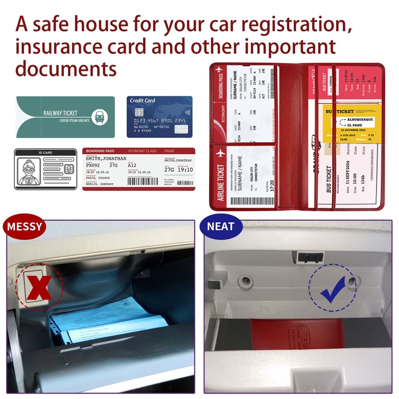 Car Registration and Insurance Holder, 5.5 x 5 Inch PU