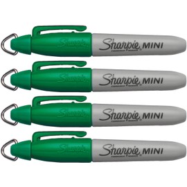 Mini Markers, Permanent Markers, Fine Point, Use At Office, School, Anywhere!, Works On Plastic, Wood, Metal, Glass, Stone - GRENN Fine Point Marker - 4 Pens